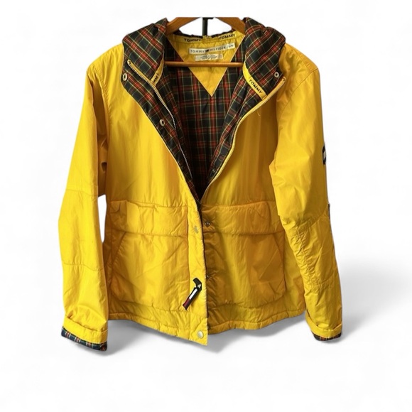 Tommy Hilfiger Jackets & Blazers - Tommy Hilfiger Yellow Zipper and Snap Jacket with Hood